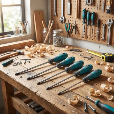 6 tournevis cruciforme magnétiques de 6 par 100 à 300 mm atelier bricolage