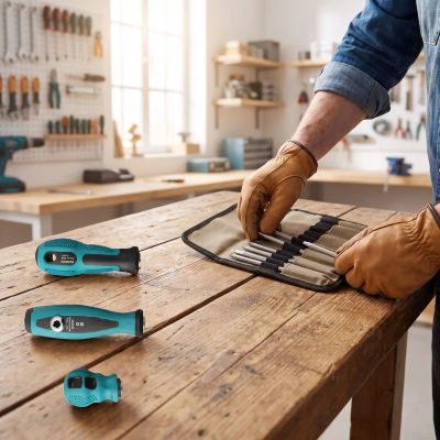 tournevis adaptateur embout à tête plate système interchangeable