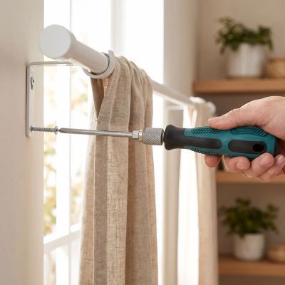 Tournevis modulaire pratique pour visser un support de rideau