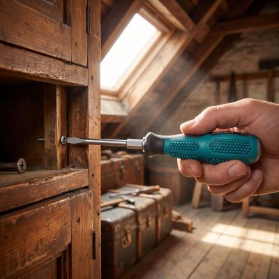 Tournevis poignée allongée avec embout pratique pour mobilier