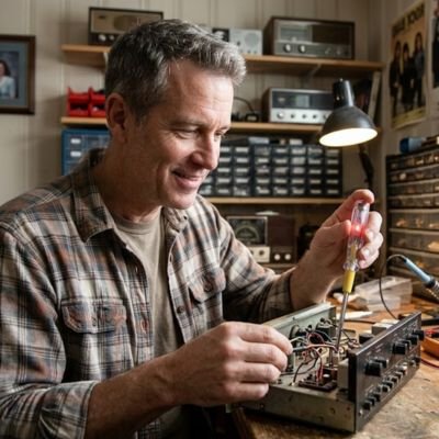 Tournevis testeur sur un transistor